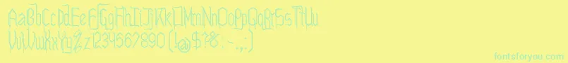 Fonte LeteskeFinal – fontes verdes em um fundo amarelo