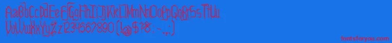 LeteskeFinal Font – Red Fonts on Blue Background