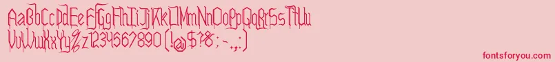 LeteskeFinal Font – Red Fonts on Pink Background