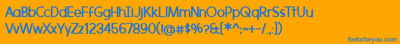 BmdMorningtypeBold-fontti – siniset fontit oranssilla taustalla