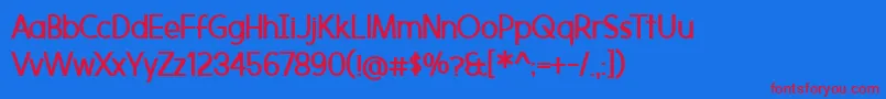 BmdMorningtypeBold Font – Red Fonts on Blue Background