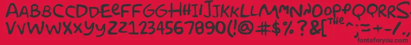 Fonte Simpsonfont – fontes pretas em um fundo vermelho