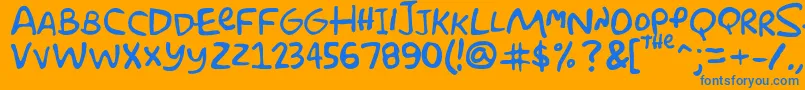 Simpsonfont Font – Blue Fonts on Orange Background