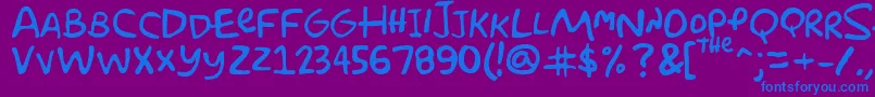 Simpsonfont Font – Blue Fonts on Purple Background