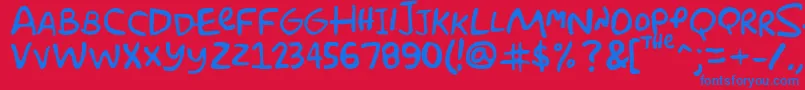 Simpsonfont Font – Blue Fonts on Red Background
