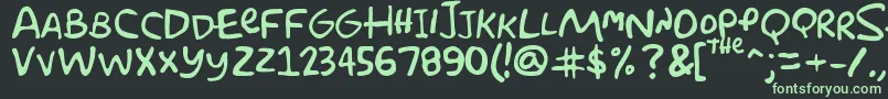 Czcionka Simpsonfont – zielone czcionki na czarnym tle