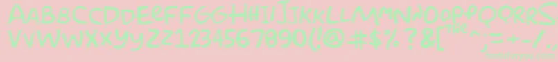 Simpsonfont-Schriftart – Grüne Schriften auf rosa Hintergrund