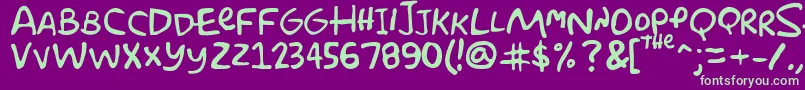 Simpsonfont Font – Green Fonts on Purple Background