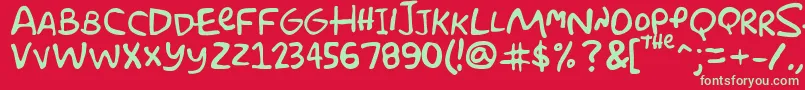 フォントSimpsonfont – 赤い背景に緑の文字
