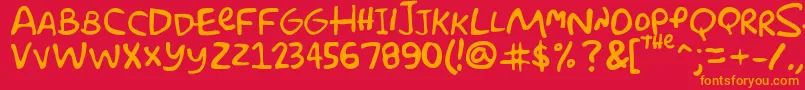 Simpsonfont Font – Orange Fonts on Red Background