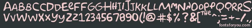 Simpsonfont-Schriftart – Rosa Schriften auf schwarzem Hintergrund