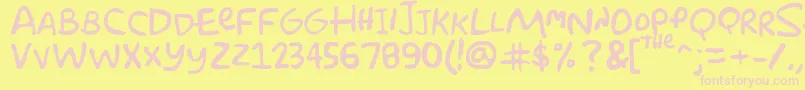 Simpsonfont-fontti – vaaleanpunaiset fontit keltaisella taustalla