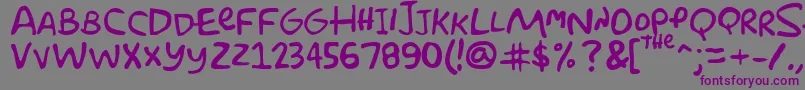 Simpsonfont-fontti – violetit fontit harmaalla taustalla