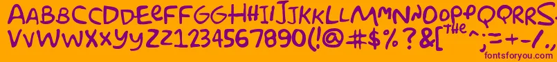 Шрифт Simpsonfont – фиолетовые шрифты на оранжевом фоне