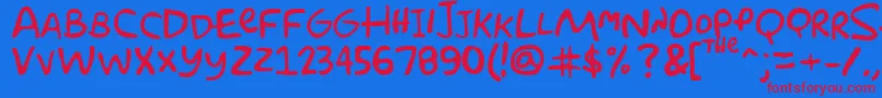 Simpsonfont-fontti – punaiset fontit sinisellä taustalla