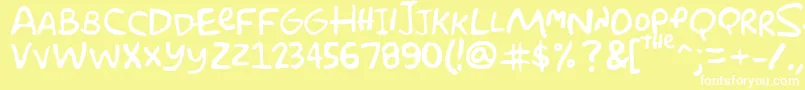 Simpsonfont Font – White Fonts on Yellow Background