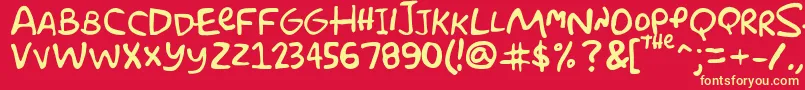 Police Simpsonfont – polices jaunes sur fond rouge