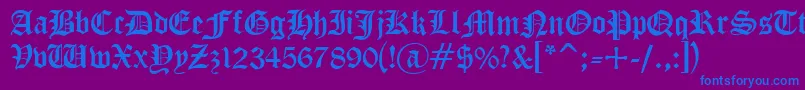 Goth Font – Blue Fonts on Purple Background