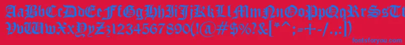 Goth Font – Blue Fonts on Red Background