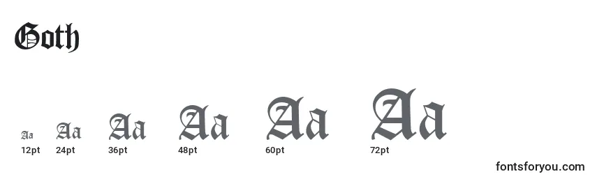 Goth Font Sizes