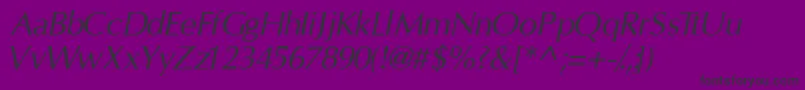 Czcionka InterfacesskItalic – czarne czcionki na fioletowym tle