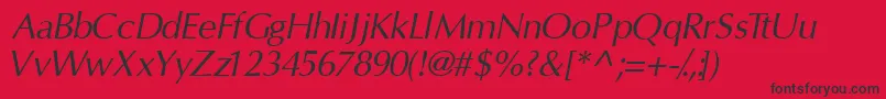 InterfacesskItalic Font – Black Fonts on Red Background