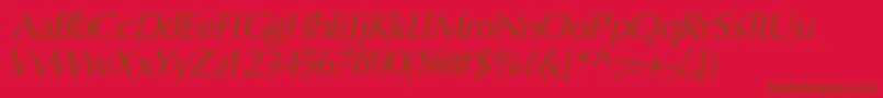 fuente InterfacesskItalic – Fuentes Marrones Sobre Fondo Rojo