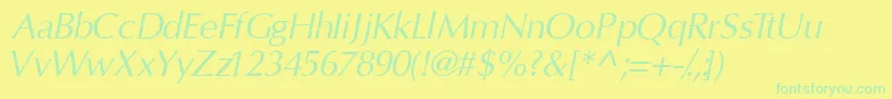 InterfacesskItalic Font – Green Fonts on Yellow Background
