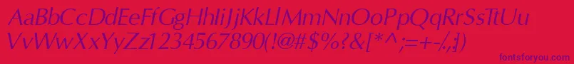 InterfacesskItalic Font – Purple Fonts on Red Background