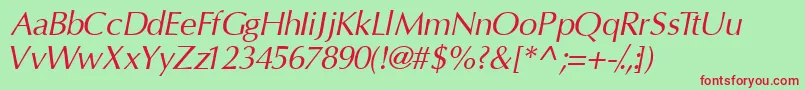 InterfacesskItalic Font – Red Fonts on Green Background