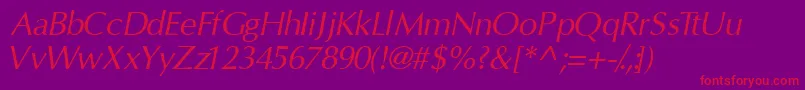 InterfacesskItalic Font – Red Fonts on Purple Background