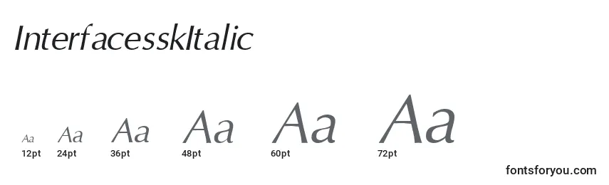 Размеры шрифта InterfacesskItalic
