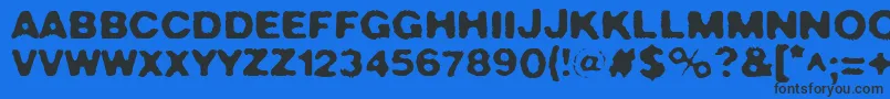 Crush49-fontti – mustat fontit sinisellä taustalla