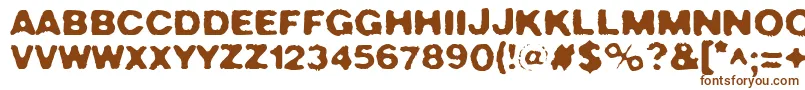 フォントCrush49 – 白い背景に茶色のフォント