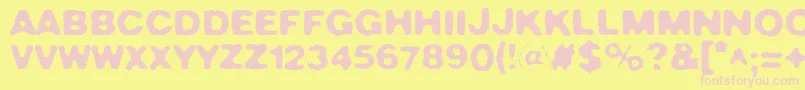 Fonte Crush49 – fontes rosa em um fundo amarelo