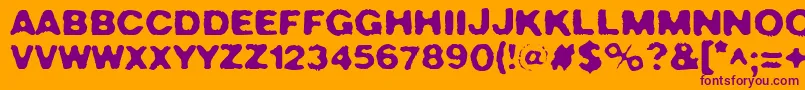 Crush49-Schriftart – Violette Schriften auf orangefarbenem Hintergrund
