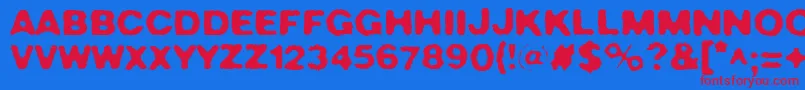 Crush49 Font – Red Fonts on Blue Background