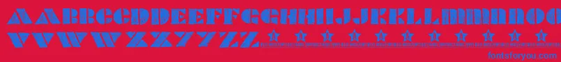 PopcoScketchTrial Font – Blue Fonts on Red Background