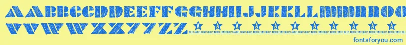 PopcoScketchTrial Font – Blue Fonts on Yellow Background