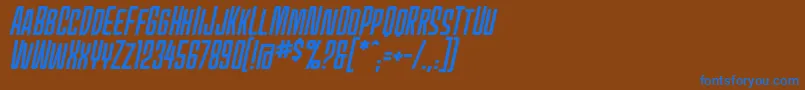 MecheffectsonebbItal-Schriftart – Blaue Schriften auf braunem Hintergrund