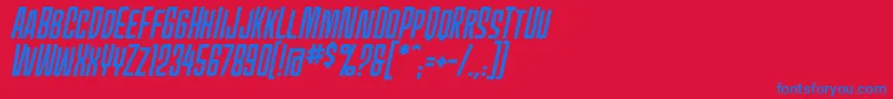 Шрифт MecheffectsonebbItal – синие шрифты на красном фоне
