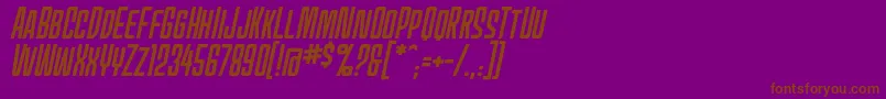 Czcionka MecheffectsonebbItal – brązowe czcionki na fioletowym tle