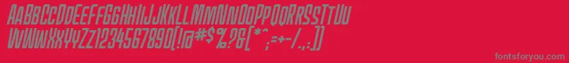 MecheffectsonebbItal Font – Gray Fonts on Red Background