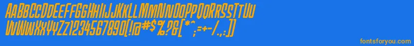 MecheffectsonebbItal Font – Orange Fonts on Blue Background