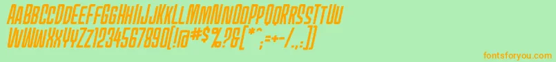 MecheffectsonebbItal Font – Orange Fonts on Green Background