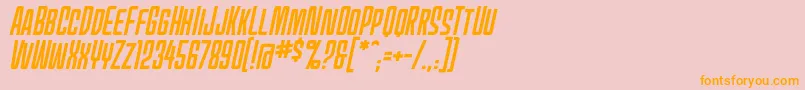 MecheffectsonebbItal Font – Orange Fonts on Pink Background