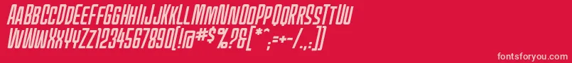 フォントMecheffectsonebbItal – 赤い背景にピンクのフォント