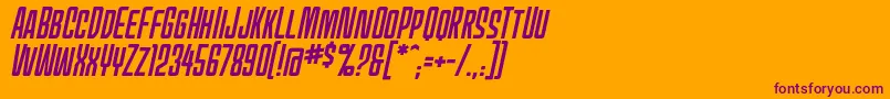 MecheffectsonebbItal Font – Purple Fonts on Orange Background