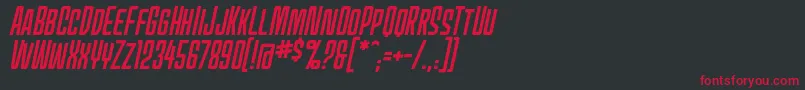 MecheffectsonebbItal Font – Red Fonts on Black Background