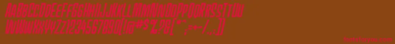 MecheffectsonebbItal-Schriftart – Rote Schriften auf braunem Hintergrund